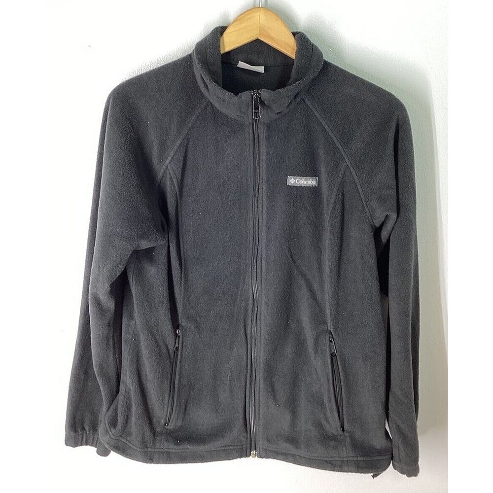 Columbia‎ Jacket Womens Large Black Full Zip Fleece Gorpcore Coat